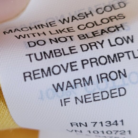 NEW LL Bean Petite Large Top Crew Yellow Cotton Round Neck Long Sleeves NWT - Picture 8 of 8